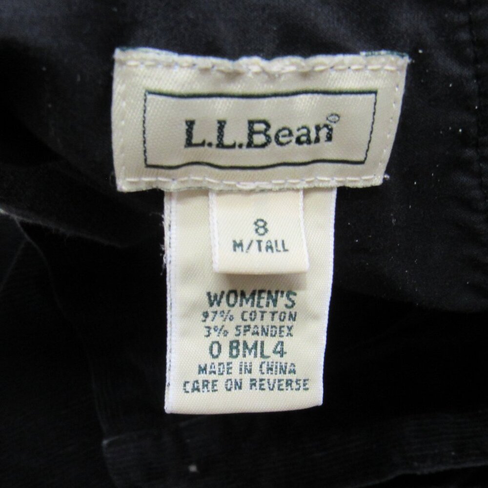 Vintage L.L.Bean Women's Black Corduroy Chino Everyday Pleated Trousers Pants - Picture 4 of 8